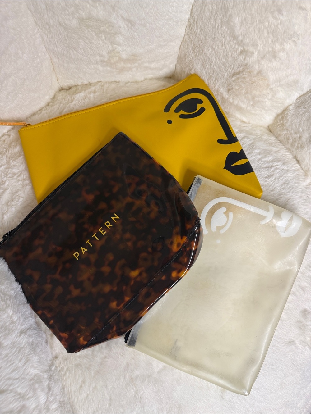 Pattern Travel Bags cosmetics makeup hair care storage yellow tortoiseshell